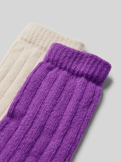 Jake*s Casual Socken mit geripptem Abschluss Violett 2