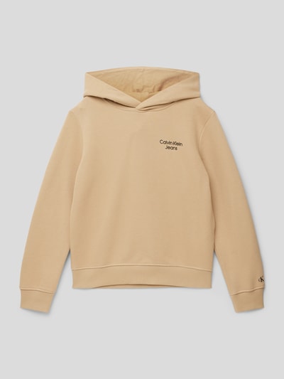 Calvin Klein Jeans Hoodie met labeldetails Camel - 1