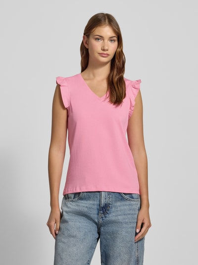 Marc O'Polo Denim Tanktop mit Volantärmel Pink 4