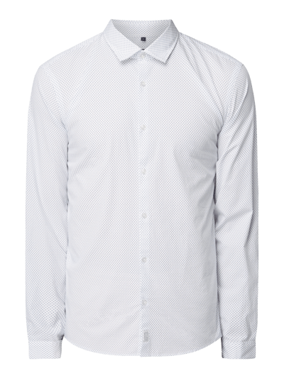 MCNEAL Slim Fit Freizeithemd mit Allover-Muster Weiss 2