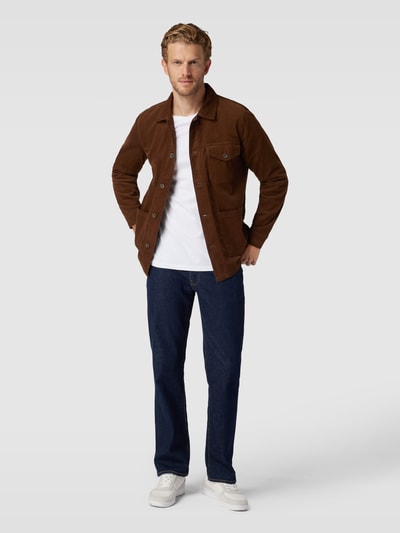 Lindbergh Overhemdjack van corduroy met borstzak, model 'Corduroy' Lichtbruin - 1