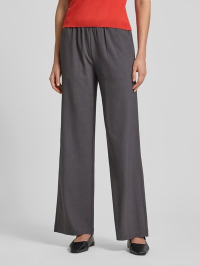 Vero Moda Regular fit wijde broek met viscose, model 'MILLY' Donkergrijs - 4