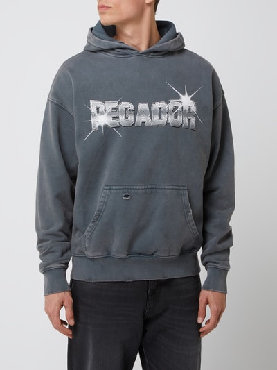 Pegador Oversized Hoodie mit Logo Modell 'George' Mittelgrau 4