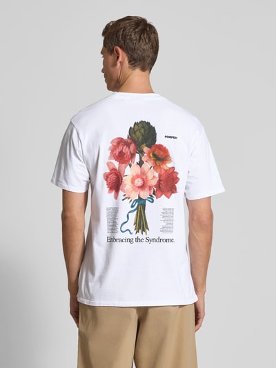 POMPEII BRAND T-Shirt mit Label-Print Weiss 5