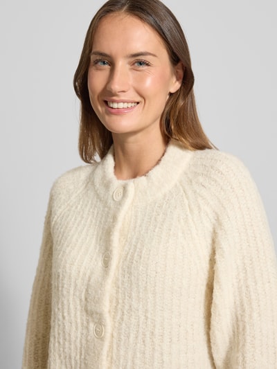 Vero Moda Relaxed fit gebreid jack met wol, model 'CARMEN' Ecru - 3