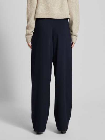 Raffaello Rossi Wide leg stoffen broek met bandplooien, model 'MAYLA' Marineblauw - 5