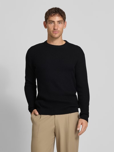 Jack & Jones Premium Strickpullover mit Rundhalsausschnitt Modell 'REAGAN' Black 4