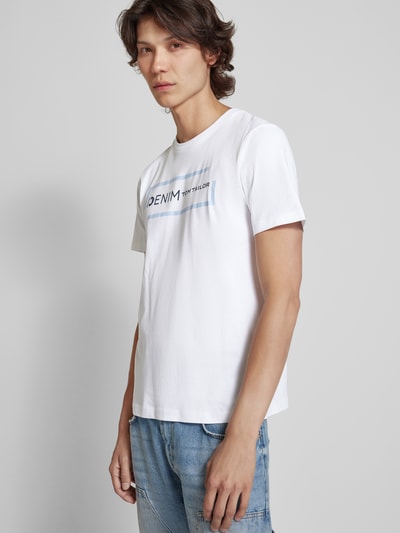 Tom Tailor Denim T-Shirt mit Rundhalsausschnitt Weiss 3