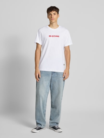 G-Star Raw T-Shirt mit Label-Print Weiss 1