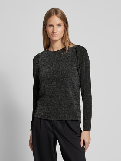 Vila Longsleeve mit Rundhalsausschnitt Modell 'ELEINA' Black 4