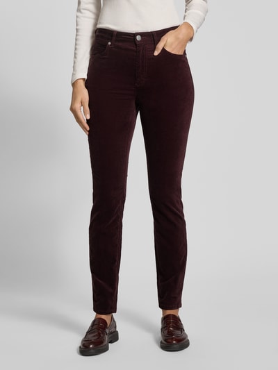 Marc O'Polo Spodnie sztruksowe o kroju slim fit z mieszanki bawełny model „ALKEA” Bordowy 4