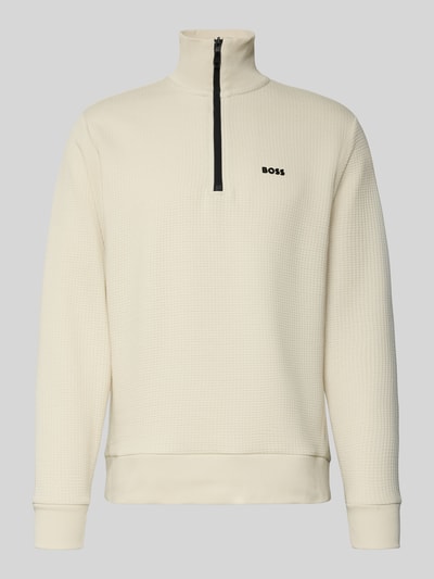 BOSS Green Regular fit sweatshirt met katoen, model 'LEAGUE' Beige - 2