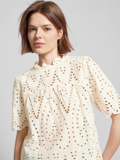 Only Blouse met broderie anglaise, model 'NYLA LIFE' Ecru - 3