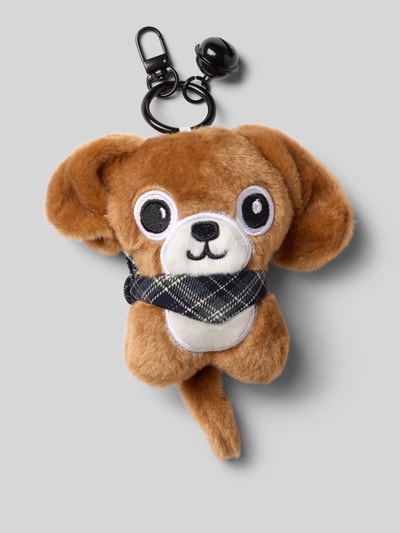 Produktfoto, Schlüsselanhänger mit Glöckchen Modell 'My Fluffy Dog' von Seidenfelt, braunes Plüsch, Animal-Design, Karabinerhaken