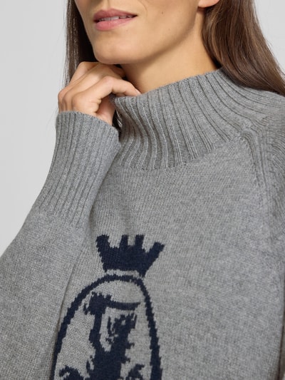 Tommy Hilfiger Regular Fit Strickpullover aus Woll-Baumwoll-Mix Hellgrau 3