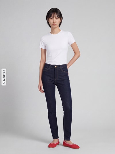 TONI Slim Fit Jeans aus Baumwoll-Mix Modell 'Be loved' Dunkelblau 1