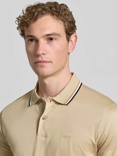 BOSS Slim Fit Poloshirt aus reiner Baumwolle Modell 'PENROSE 38' Beige 3