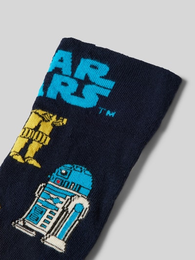 Happy Socks Socken mit Label-Stitching Modell 'Star Wars' Blau 2