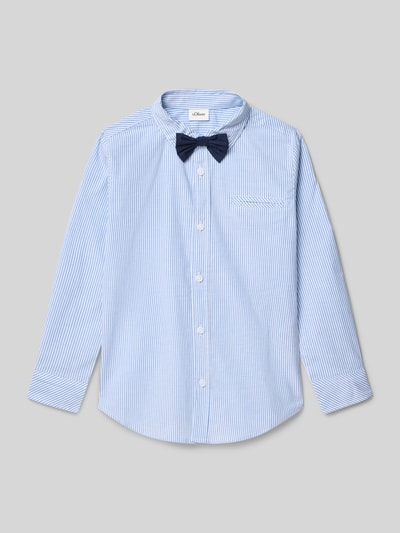 s.Oliver RED LABEL Koszula o kroju slim fit z mieszanki bawełny Błękitny 1