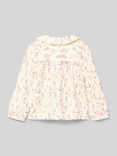 s.Oliver RED LABEL Bluzka z długim rękawem o kroju regular fit z czystej bawełny Écru 3