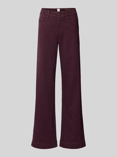 Produktfoto, Wide & Loose Fit Jeans aus Baumwoll-Mix Modell 'Maine' von Brax in dunklem Bordeaux, glatte Oberfläche, Damen Wide & Loose Fit Jeans von Brax