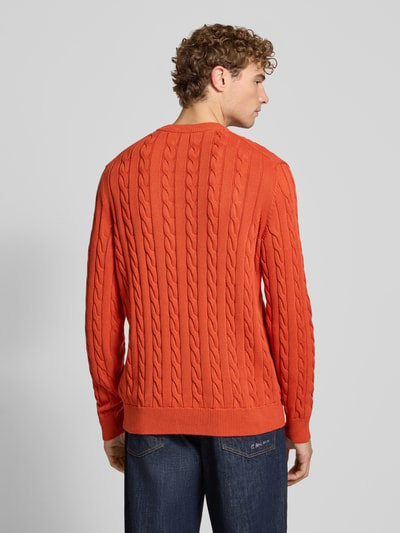 MCNEAL Slim fit gebreide pullover van puur katoen Donkeroranje - 5