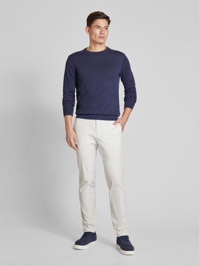 Hiltl Regular fit chino met bandplooien, model 'Tarent' Zilver - 1