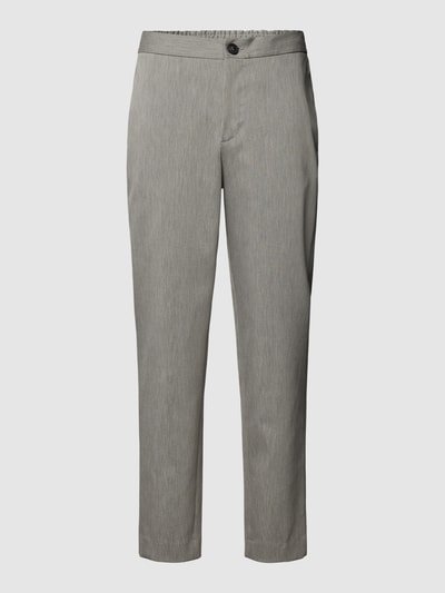 SELECTED HOMME Slim tapered fit stoffen broek met elastische band, model 'DANN' Middengrijs - 2