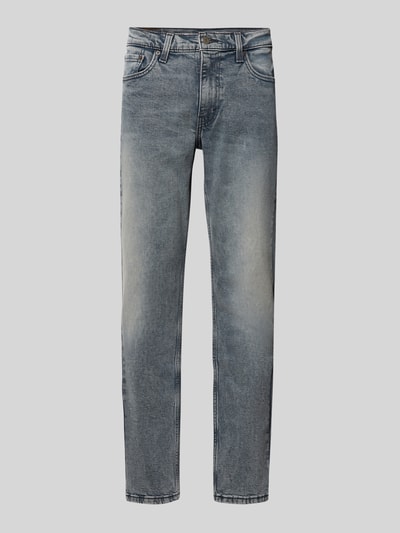 Produktfoto, Slim Fit Jeans aus Baumwoll-Mix Modell '511®' von Levi's®, graublaue Waschung, dezente Fade-Effekte, strukturierte Denim-Oberfläche. Herren Slim Fit Jeans von Levi's®.