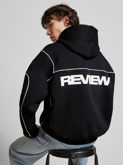 REVIEW Hoodie mit Label-Print Black 3