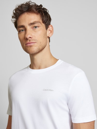 CK Calvin Klein T-shirt met labelprint, model 'ENLARGED' Wit - 3