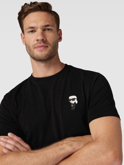 Karl Lagerfeld T-Shirt mit Motiv-Patch Black 3