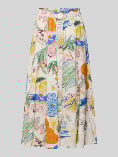 Smith and Soul Midirock aus Viskose-Baumwoll-Mix mit Knopfleiste Weiss 2