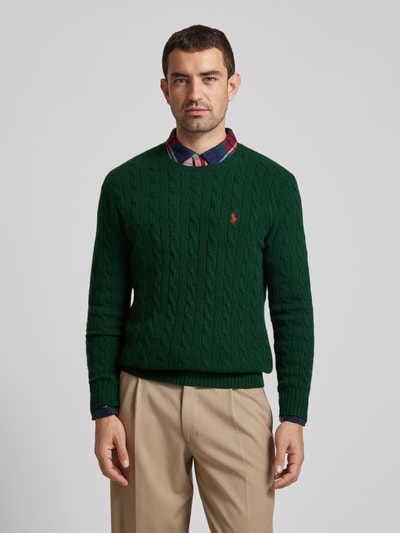 Polo Ralph Lauren Sweter z wyhaftowanym logo Ciemnozielony 4