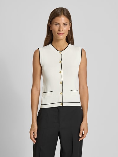 Jake*s Collection Strickjacke mit Knopfleiste Offwhite 4