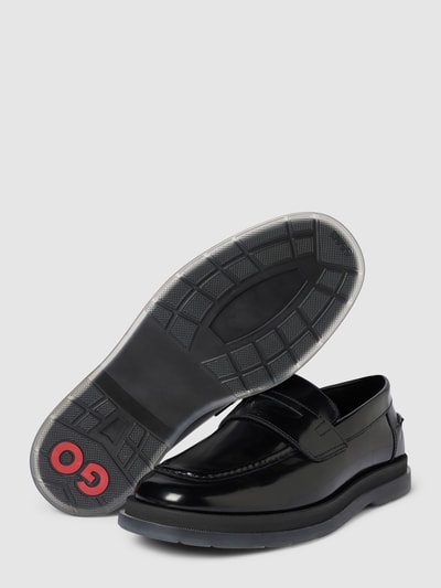 HUGO Loafer aus Leder mit Label-Detail Modell 'Chaol' Black 4