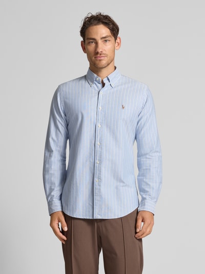 Polo Ralph Lauren Custom Fit Freizeithemd mit Button-Down-Kragen Blau 4
