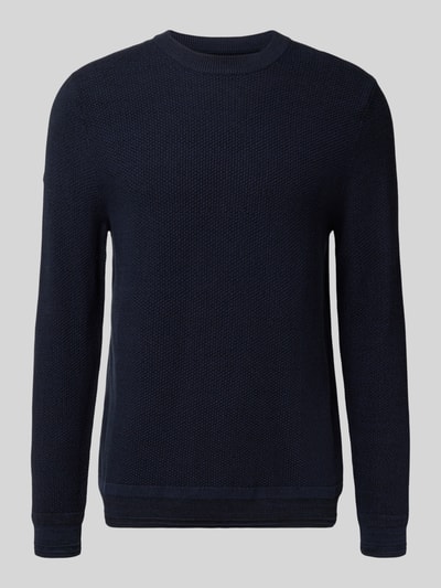 Superdry Sweter z dzianiny z prążkowanymi wykończeniami Ciemnoniebieski 2