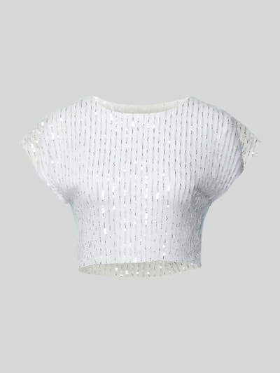 Only Cropped T-Shirt aus transparentem Material Modell 'ESTRID' Hellblau 2
