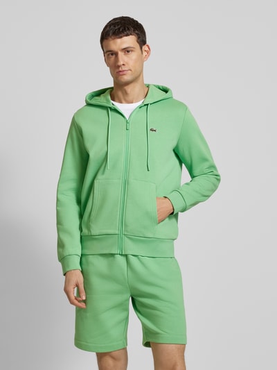 Lacoste Sweatjack met gescheiden kangoeroezak Lichtgroen - 4