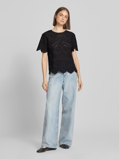 PIECES Regular Fit Blusenshirt aus reiner Baumwolle Modell 'VILDE' Black 1