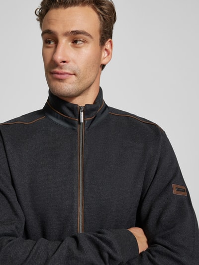 bugatti Sweatjacke mit Stehkragen Dunkelgrau 3