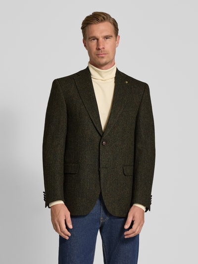 Carl Gross Sakko Harris-Tweed aus Schurwolle Modell 'Theo' Dunkelgruen 4