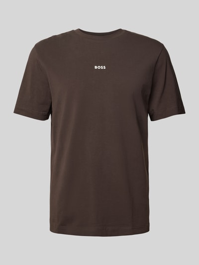 BOSS Orange T-Shirt mit Label-Print Modell 'TCHUP' Dunkelbraun 2