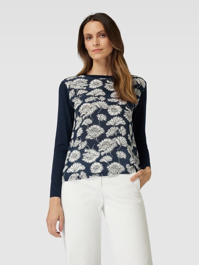 Weekend Max Mara Shirt met lange mouwen en print op de voorkant, model 'CALAMAI' Marineblauw - 4