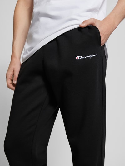 CHAMPION Straight Fit Sweatpants mit Label-Stitching Black 3