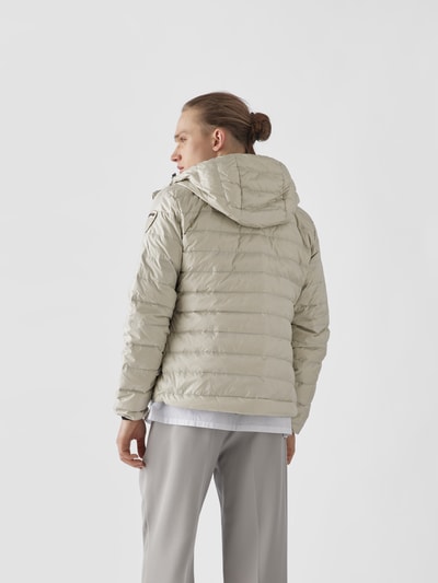 Blauer USA Daunenjacke mit Kapuze Silber 6