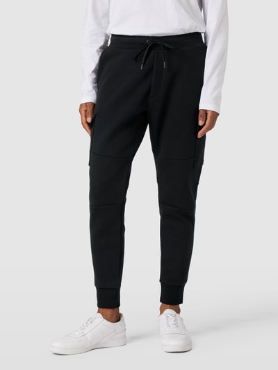 Polo Ralph Lauren Spodnie dresowe z detalem z logo w jednolitym kolorze Czarny 4