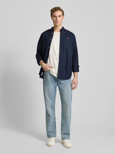 Forét Vrijetijdsoverhemd met knoopsluiting Marineblauw - 1