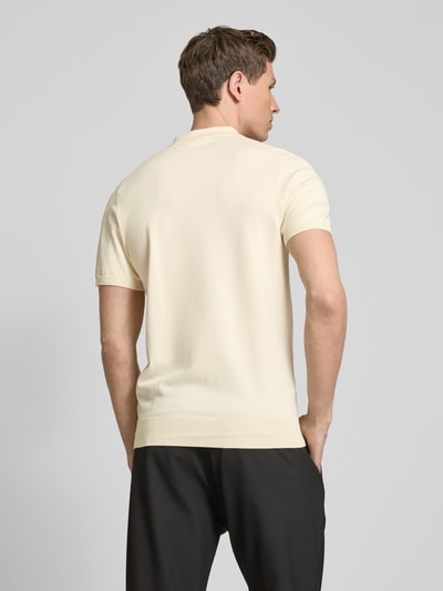 Profuomo Regular Fit Poloshirt mit elastischen Abschlüssen Offwhite 5